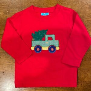 Claire & Charlie Christmas Tree Truck Appliqué shirt - 24 months